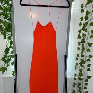 Orange Backless Dress